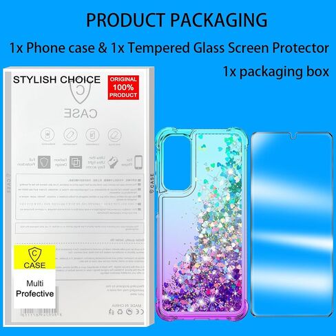 متوافق مع Motorola Moto G Stylus 5G 2025 مع حامي الشاشة الزجاجية المقسى بريق بريق يتدفق السائل العائم in Saudi Arabia