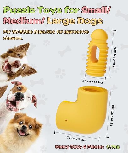 Hetoo Dog Puzzle Treicment Toys للكلاب الكبيرة: لعبة Smart Dog Toy تفاعلية تحفيز عقليًا ألعابًا لإبقائها مشغولة- لعبة موزع الطعام للكلاب المتوسطة العدوانية- 4 عبوة in Kuwait