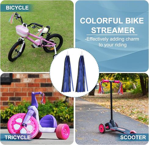 MECCANIXITY Bike Streamers Colorful Bike Tassels Scooter Handlebar Streamers Bicycle Tassel Ribbon for Girls Bicycle Tricycle Handles Accessory in Saudi Arabia