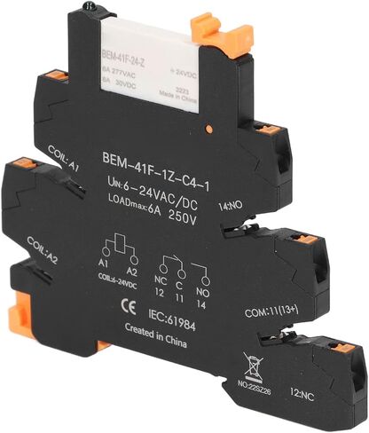 FTVOGUE DC Control AC Solid State Relay Module Ultra Thin SPDT 6A 6V to 24V, DIN Rail Mount, Relay in Saudi Arabia