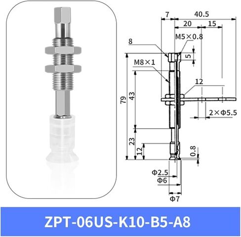 1Pcs ZPT-02US-K6-B5-A8 ZPT-04US-J10-B5-A8 ZPT-06US-J10-B5-A8 White Silicone Full Set Vacuum Suction Cup(ZPT-04US-K6-B5-A8) in Kuwait