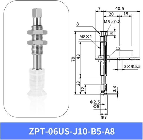 1Pcs ZPT-02US-K6-B5-A8 ZPT-04US-J10-B5-A8 ZPT-06US-J10-B5-A8 White Silicone Full Set Vacuum Suction Cup(ZPT-04US-K6-B5-A8) in Kuwait