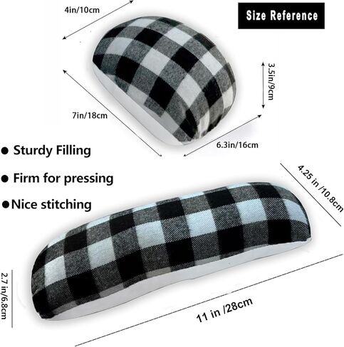 2 Pack Tailors Ham and Seam Roll Set Professional Tailors Ham for Pressing, Ergonomic Premium Tailor Ham Press Tool for Ironing, Curved Seams Kit (Red & Black) in Saudi Arabia