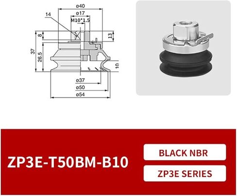 1PCS ZP3E-T32BMS ZP3E-T40BMS ZP3E-T50BMS الأسود النيتليف بوتادين المطاط الشاق بالسيليكون أبيض كوب شفط كوب (ZP3E-T32BM-B08) in Kuwait