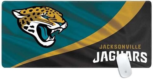 Skinit Small Gaming Mouse Pad - Officially Licensed Jacksonville Jaguars Design with Stitched Edges, Waterproof, Non-Slip Rubber Base, Desk Mat for Keyboard & Mouse, 12.6" x 11" inches in Saudi Arabia