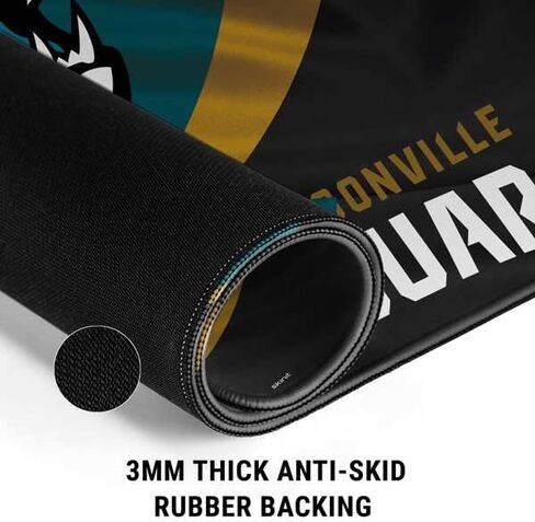 Skinit Small Gaming Mouse Pad - Officially Licensed Jacksonville Jaguars Design with Stitched Edges, Waterproof, Non-Slip Rubber Base, Desk Mat for Keyboard & Mouse, 12.6" x 11" inches in Saudi Arabia