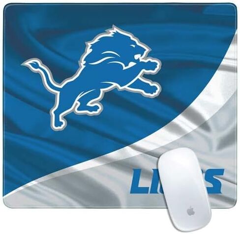 Skinit Small Gaming Mouse Pad - Officially Licensed Detroit Lions Design with Stitched Edges, Waterproof, Non-Slip Rubber Base, Desk Mat for Keyboard & Mouse, 12.6" x 11" inches in Saudi Arabia