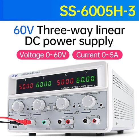 المختبر متعدد القناة لتوفير الطاقة القابلة للتعديل ثلاثية الطريق منظم الجهد المختبر مزود الطاقة 30V 60V 3A 5A (SS-3005H-3) in Kuwait