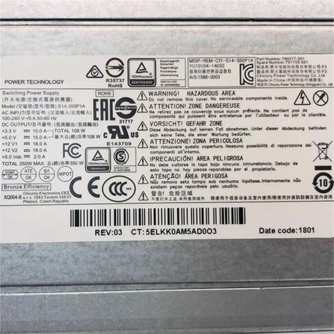 for ML110 G9 Gen9 350W Power Supply S14-350P1A 780077-501 791705-001 24+8+8+4PIN in Kuwait