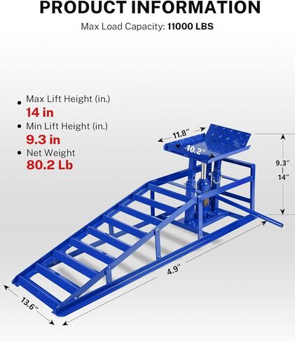 2 عبوة هيدروليكي سيار منحدرات 5T 11000 رطل منخفضة خدمة رفع السيارة المنحدرات مرآب الشاحنة ، ارتفاع هيدروليكي مركبة هيدروليكية. in Kuwait