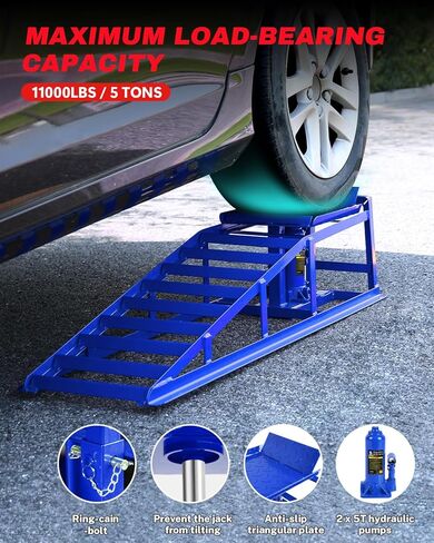 2 عبوة هيدروليكي سيار منحدرات 5T 11000 رطل منخفضة خدمة رفع السيارة المنحدرات مرآب الشاحنة ، ارتفاع هيدروليكي مركبة هيدروليكية. in Kuwait