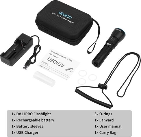 Dive Light Scuba Diving Flashlight Dive Torch Rechargeable,3500Lumens 6 Modes Underwater Light,IPX8 Waterproof Flashlight, Safety Dive Lights with Power Indicator for Night Diving in Saudi Arabia