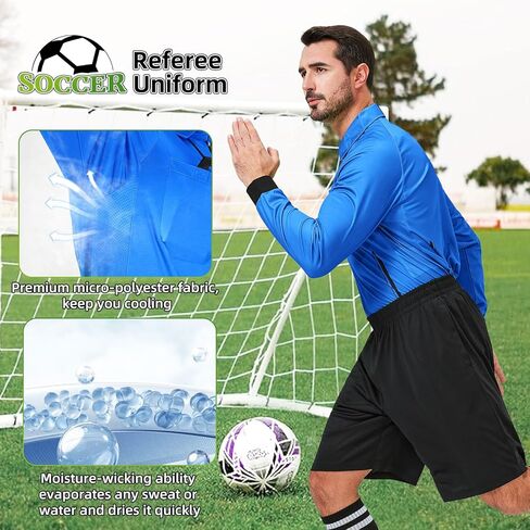 Cutiehon Soccer Secrivere Jersey ، قميص الحكم الرسمي لكرة القدم الرسمي للمحترفين ، يضم حامل شارة وجيوب in Kuwait