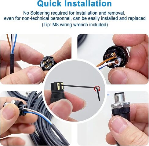M8 4 Pin Male Male Socket Panel Connector ، موصل مستشعر دائري صناعي 8 ملم ، IP67 في الهواء الطلق IP67 A CODING 2 PCS الزاوية اليمنى in Kuwait
