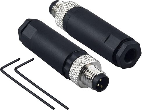 M8 4 Pin Male Male Socket Panel Connector ، موصل مستشعر دائري صناعي 8 ملم ، IP67 في الهواء الطلق IP67 A CODING 2 PCS الزاوية اليمنى in Kuwait