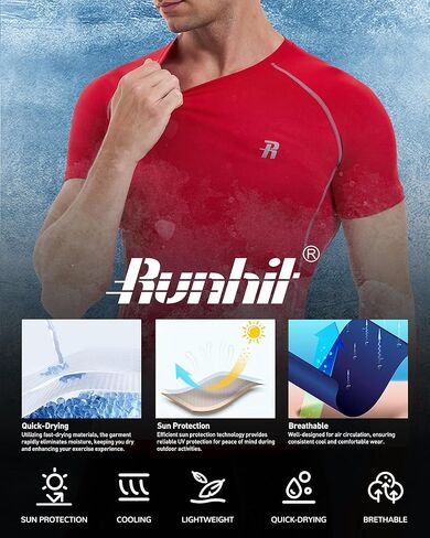 Runhit 3 Pack Men Men Lusserts قمصان قصيرة الأكمام الرياضية الرياضية الرياضية بارد جاف تجريب قمم القاعدة الرياضية أسفل الطبقة السفلية in Saudi Arabia
