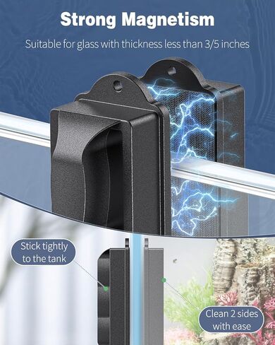 Pawfly Aquarium Magnet Glass Cleaner, Magnetic Fish Tank Cleaner, 1.5" Mini Algae Scrubber for Glass Aquariums, Strong Magnetic Brush Cleaning Tool for Glass Fish Tanks up to 10 Gallons in Saudi Arabia