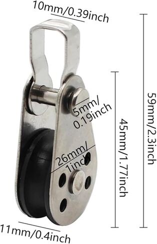 Stainless Steel Pulley, Stainless Steel Swivel Eye Wire Rope Pulley Block Single Wheel Single Nylon Sheave Pulley Block Boat in Saudi Arabia