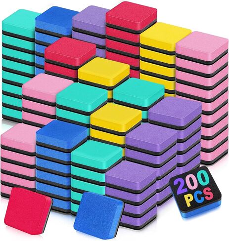 96 Pack Dry Erase Erasers, Mini Magnetic Dry Erase Eraser Bulk, Square Colorful White Board Dry Erasers, Ideal Chalkboard Cleansers, Perfect for Kids Classroom, Home and Office (1.97 x 1.97 Inch) in Saudi Arabia