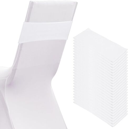 Patikil Premium Spandex Chair Sashes أقواس ، 25 PCS مرنة تمتد كرسي تغطية الفرقة علاقات مع مشبك شريط التمرير لزخارف حفلات عيد الميلاد ، أبيض in Saudi Arabia