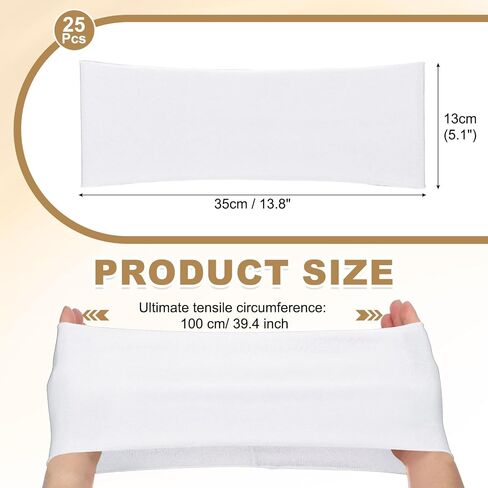 Patikil Premium Spandex Chair Sashes أقواس ، 25 PCS مرنة تمتد كرسي تغطية الفرقة علاقات مع مشبك شريط التمرير لزخارف حفلات عيد الميلاد ، أبيض in Saudi Arabia