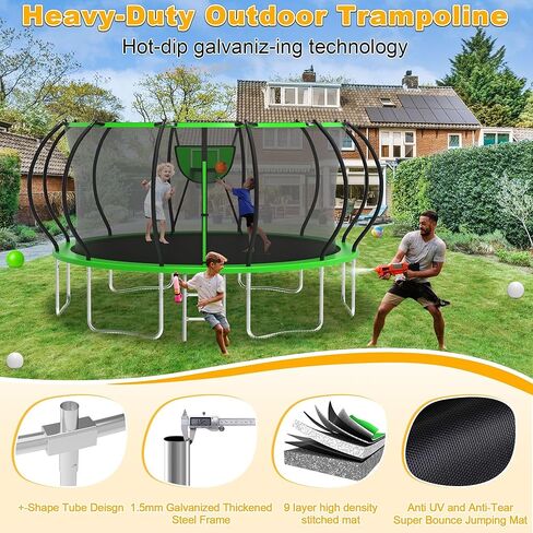 1500 رطل Tranpoline Outdoor 8 10 12 14 16ft tranpoline للأطفال والبالغين ، 【من السهل التثبيت والبناء لآخر tranpolines الترفيه in Kuwait