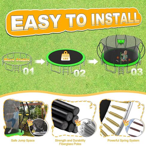 1500 رطل Tranpoline Outdoor 8 10 12 14 16ft tranpoline للأطفال والبالغين ، 【من السهل التثبيت والبناء لآخر tranpolines الترفيه in Kuwait