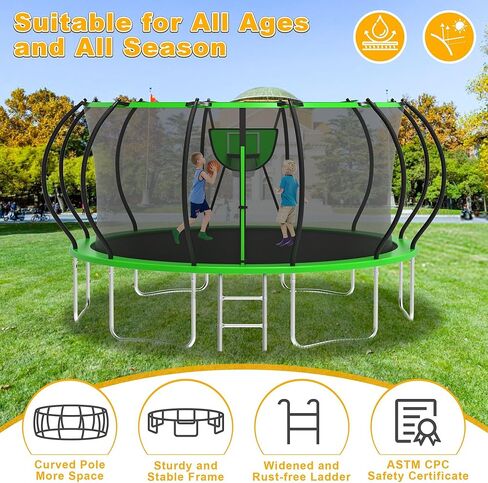 1500 رطل Tranpoline Outdoor 8 10 12 14 16ft tranpoline للأطفال والبالغين ، 【من السهل التثبيت والبناء لآخر tranpolines الترفيه in Kuwait