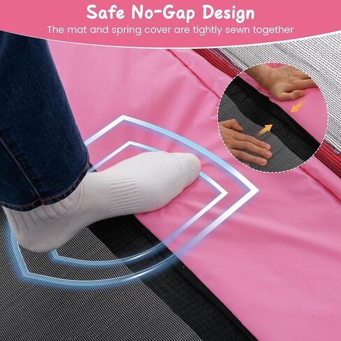 Gymax Trampoline للأطفال ، 70 "صغارًا مع أرجوحة قابلة للانفصال ، شريط أفقي وشبكة العلبة الشاملة ، ASTM Rectangle Kids Trampoline للداخلية/الخارجية in Saudi Arabia