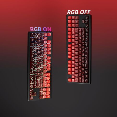 Gray to Black Gradient PBT Keycaps - Cherry Profile Double Shot Shine Through Key caps Set for Mechanical Keyboard (135 Keys) - Smoky Gray to Black Transition, RGB Compatible。 in Saudi Arabia