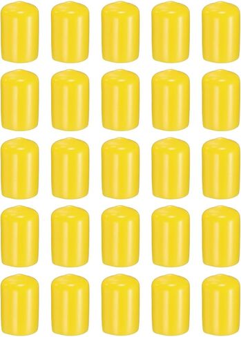 HARFINGTON 50pcs Round Rubber End Caps 12mm ID Bolt Covers Caps Vinyl Rubber Flexible Screw Thread Protectors for Metal Tube Rod Bolts, Translucent in Kuwait