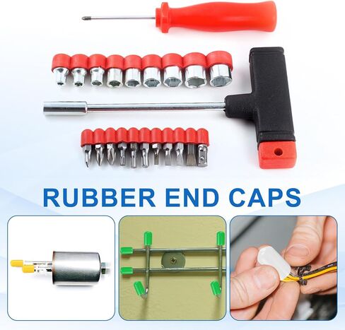 HARFINGTON 50pcs Round Rubber End Caps 12mm ID Bolt Covers Caps Vinyl Rubber Flexible Screw Thread Protectors for Metal Tube Rod Bolts, Translucent in Kuwait