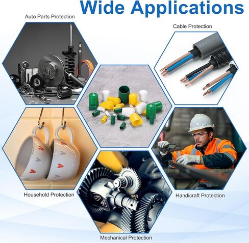 HARFINGTON 50pcs Round Rubber End Caps 12mm ID Bolt Covers Caps Vinyl Rubber Flexible Screw Thread Protectors for Metal Tube Rod Bolts, Translucent in Kuwait