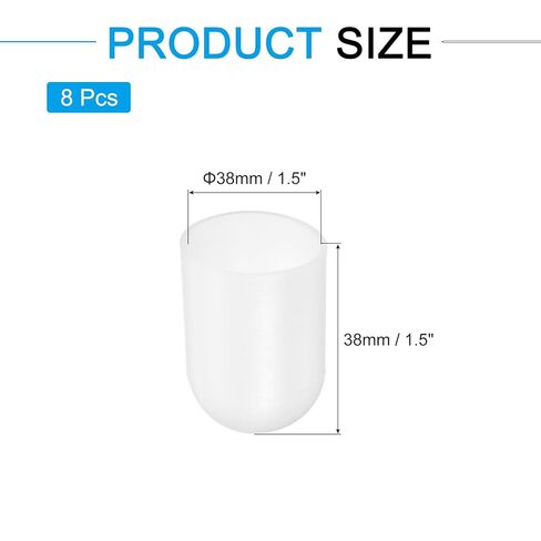 Uxcell 8pcs أغطية نهاية السيليكون ، 38 ملم (1-1/2 ") معرف 38 مم (1-1/2") ارتفاع محاذاة ترابط المسمار المرن من المطاط المرن الناعم. in Saudi Arabia