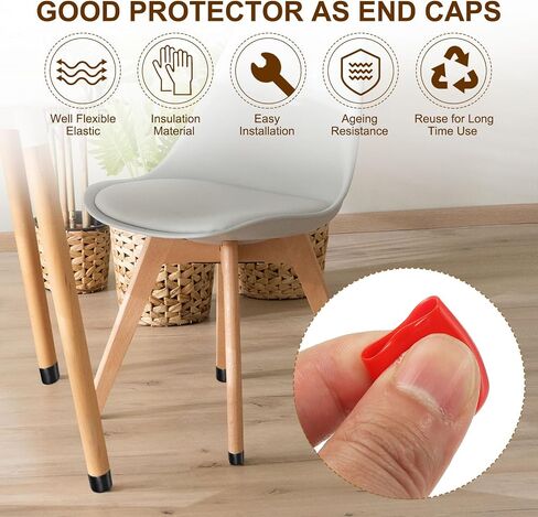 Patikil 16mm معرفات الطرفيات المطاطية ، 40 قطعة نصائح عالية من المطاط Temp Timps المسمار Cilicone End Caps واقي خيط مرن للأنابيب بقع أنبوب صيد الكرسي ، اللون الأحمر الأسود in Saudi Arabia