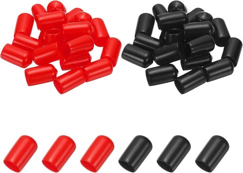 Patikil 16mm معرفات الطرفيات المطاطية ، 40 قطعة نصائح عالية من المطاط Temp Timps المسمار Cilicone End Caps واقي خيط مرن للأنابيب بقع أنبوب صيد الكرسي ، اللون الأحمر الأسود in Saudi Arabia