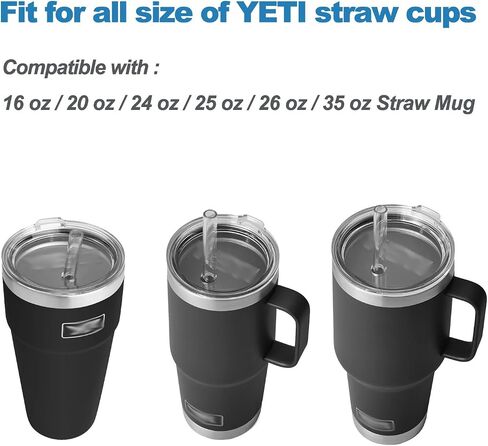 Silicone Spill Stopper Compatible with YETI Straw Cup, Mug Tumbler Accessories Including 2 Straw Cover Topper Cap, 2 Leak Proof Stopper in Kuwait
