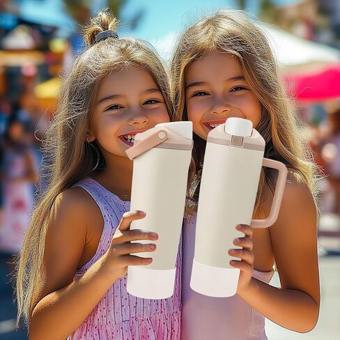 Mity Rain 2PCS أحذية السيليكون الواقية لـ Owala 30oz و 40oz Freesip Stown Bottles & Tumblers - الملحقات لـ Owala ، تعزز الاستقرار ويمنع الخدوش (المشمش البيج) in Saudi Arabia