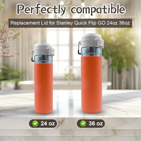 غطاء بديل لـ Stanley Quick Flip Go ، Top Cover متوافق مع Cup Cup 24oz 36 أوقية ، غطاء زجاجة ماء One Button لـ Stanley Quick Flip Go و Leakproof و BPA خالية من BPA (رمادي) in Kuwait