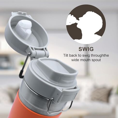 غطاء بديل لـ Stanley Quick Flip Go ، Top Cover متوافق مع Cup Cup 24oz 36 أوقية ، غطاء زجاجة ماء One Button لـ Stanley Quick Flip Go و Leakproof و BPA خالية من BPA (رمادي) in Kuwait