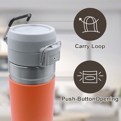 غطاء بديل لـ Stanley Quick Flip Go ، Top Cover متوافق مع Cup Cup 24oz 36 أوقية ، غطاء زجاجة ماء One Button لـ Stanley Quick Flip Go و Leakproof و BPA خالية من BPA (رمادي) in Kuwait