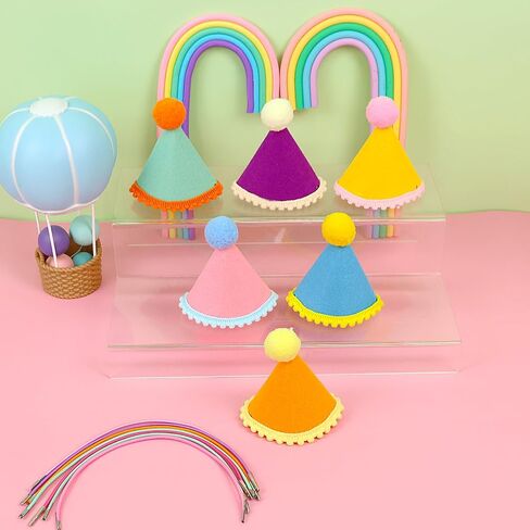 24pcs Mini Party Hats for Stuffed Animals, Birthday Party Cone Hats Dolls Dog Cat Rabbit Puppies Assorted Animal Birthday Decorations in Saudi Arabia