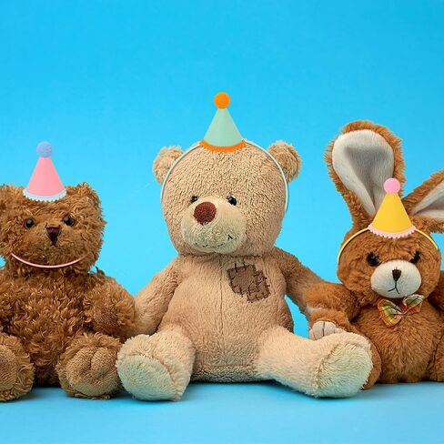 24pcs Mini Party Hats for Stuffed Animals, Birthday Party Cone Hats Dolls Dog Cat Rabbit Puppies Assorted Animal Birthday Decorations in Saudi Arabia
