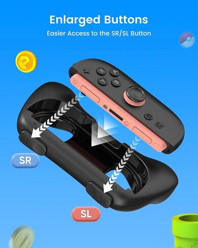 قبضة يدوية Transnovo للمفتاح 2 ， قبضة وحدة تحكم التبديل المقاومة للارتداء من أجل Joycon ， 2 حزمة الراحة (شفافة) in Kuwait
