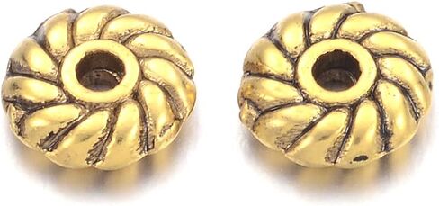 cheriswelry 120pcs 14 k joledry kwated kit مع حبات النحاس النحاسي - المكعب ، العمود ، برميل ، زهرة الشمس ، حبات الفواصل الفضفاضة - 15 أنماط ، 4.5-8 ملم لتصنيع القلادة والأسوار in Kuwait