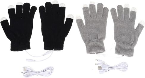 ToyAndona 2pairs USB قفازات ساخنة للرجال قفازات الشاشة التي تعمل باللمس للأيدي المحمولة في فصل الشتاء أكثر دفئًا لاستخدام التصميم العصري للجنسين in Saudi Arabia