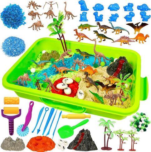 Bbiamsleep Unicorn Sensory Bin, 493 Pcs Unicorn Sand Kit with Sandbox 3.3 lbs Color Sensory Sand 6 Castle Mould 9 Tools for Birthday Party in Kuwait
