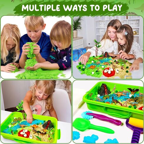 Bbiamsleep Unicorn Sensory Bin, 493 Pcs Unicorn Sand Kit with Sandbox 3.3 lbs Color Sensory Sand 6 Castle Mould 9 Tools for Birthday Party in Kuwait