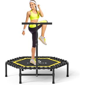 CLORIS 45'' Rebounder Trampoline for Adults - Max Load 450lbs, Mini Trampoline with Adjustable Foam Handle Indoor/Outdoor Fitness Body Exercise in Kuwait