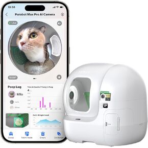 Petkit 2025 New New Automatic Cat Sterter Box مزيل الرائحة ثنائية الاتجاه و 20 أكياس القمامة ، والتحكم في تطبيق القمامة القمامة من التنظيف الذاتي مع حصيرة داخلية مضادة للخلع ، والتكامل الحقيقي والهيكل in Kuwait